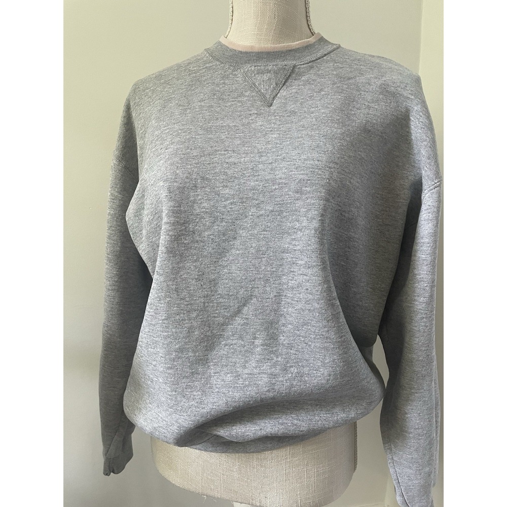 Vintage 90's Jerzees High Cotton USA Gray Sweatshirt M